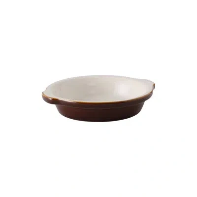 Tuxton 0.63 Qt. Ceramic Oval In Caramel,eggshell White