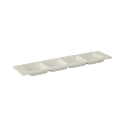 Tuxton Alumatux Divided Serving Dish In Pearl White