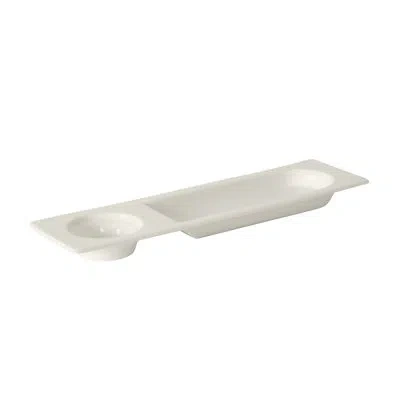 Tuxton Alumatux Divided Serving Dish In White;pearl
