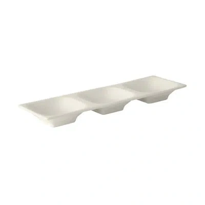 Tuxton Alumatux Divided Serving Dish In White;pearl