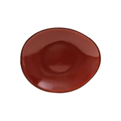 Tuxton Artisan Ellipse Dessert Plate In Red Rock