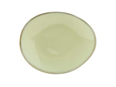 Tuxton Artisan Ellipse Plate 10"x8-1/4"x1-3/4", 12 Pieces In Green