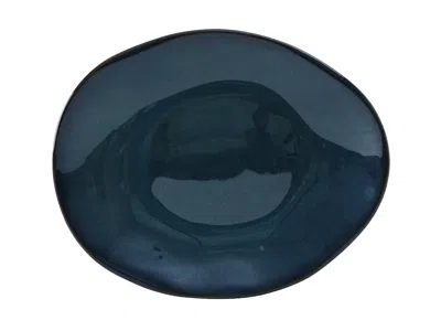 Tuxton Artisan Ellipse Plate 12"x9-3/4"x2", 12 Pieces In Blue