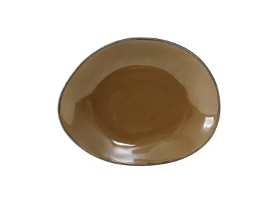 Tuxton Artisan Ellipse Plate 8-3/8"x6-7/8"x1-1/2", 12 Pieces In Brown