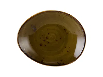 Tuxton Artisan Geode Ellipse Plate 10"x8-1/4"x1-3/4", 12 Pieces