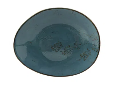 Tuxton Artisan Geode Ellipse Plate 12"x9-3/4"x2", 12 Pieces In Blue