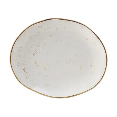 Tuxton Artisan Platter In Geode Agave White
