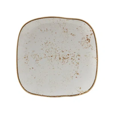 Tuxton Artisan Square Dinner Plate In Geode Agave White