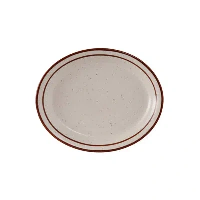 Tuxton Bahamas Platter In Brown Eggshell