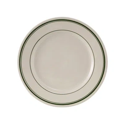 Tuxton Bay 12" Dinner Plate In Green;eggshell White
