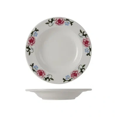 Tuxton Ceramic Pasta Dish In Eggshell Western Rose