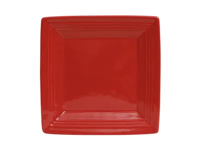 Tuxton Concentrix Square Plate 8-1/2", 12 Pieces In Red