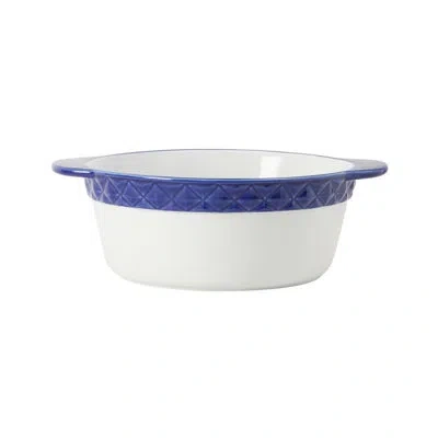 Tuxton Displaytux Casserole Round 3-1/2qt 12"(10" W/o Handle)x4" In Bright White,blue