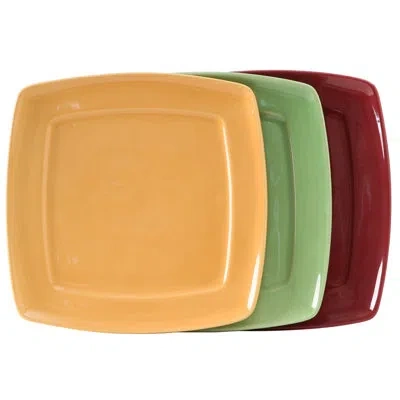 Tuxton Duratux 11" Dinner Plate Set In Butterscotch;pistachio;cranberry