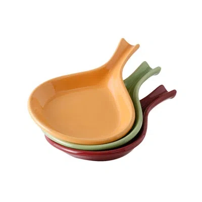 Tuxton Duratux 12 Piece Platter Set In Butterscotch;pistachio;cranberry