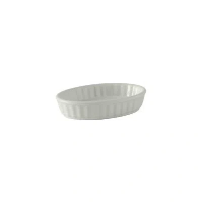 Tuxton Oval Duratux Crème Brulee Fluted In White