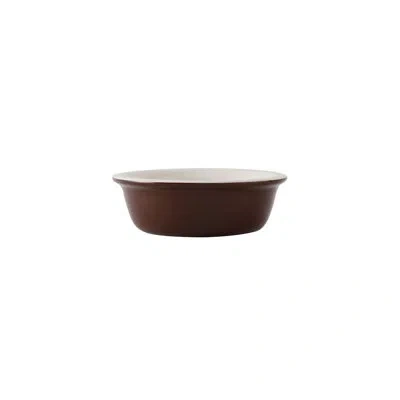 Tuxton Round Duratux Cocotte Dish In Mahogany,eggshell White