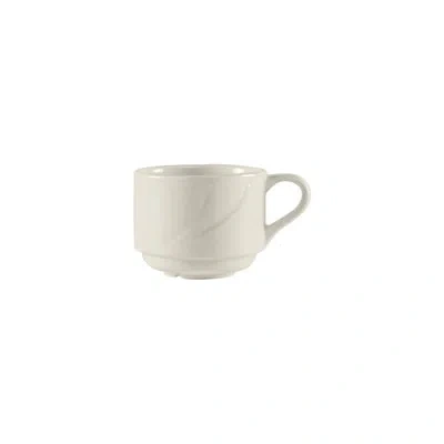 Tuxton San Marino Stackable Coffee Mug In Pearl White