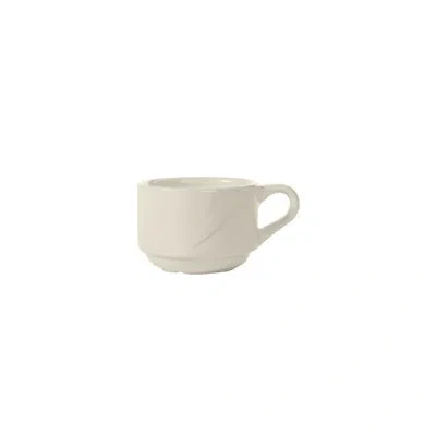 Tuxton San Marino Stackable Teacup In Pearl White