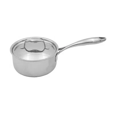 Tuxton Tuxclad Triply Stainless Steel Saucepan In Stainless Steel;silver