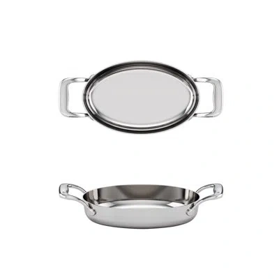 Tuxton Tuxclad/displaytux 12-inch Oval Pan In Silver