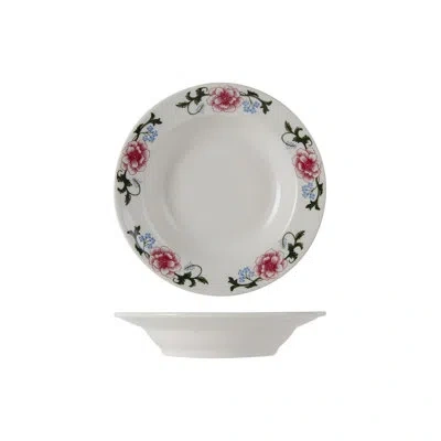 Tuxton Western Rose 12-1/2-ounce Rim Soup In Eggshell Western Rose