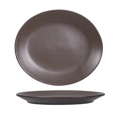 Tuxton Zion 11-1/2-inch X 9-7/8-inch Platter In Matte Brown