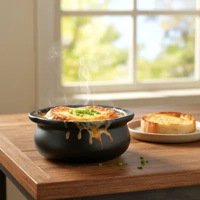 Tuxton Zion 12-ounce Onion Soup Crock In Black