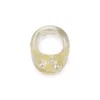 Tuza Handmade Resin  Lagrima Resin & Pearl Ring - Clear In White