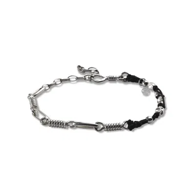 Tvento Men's Black / Silver The Helix Bracelet In Black/silver