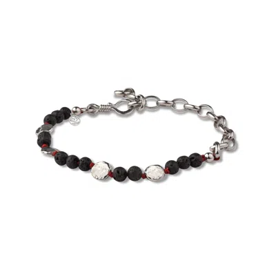 Tvento Men's Black / Silver The Vulcano Bracelet In Black/silver
