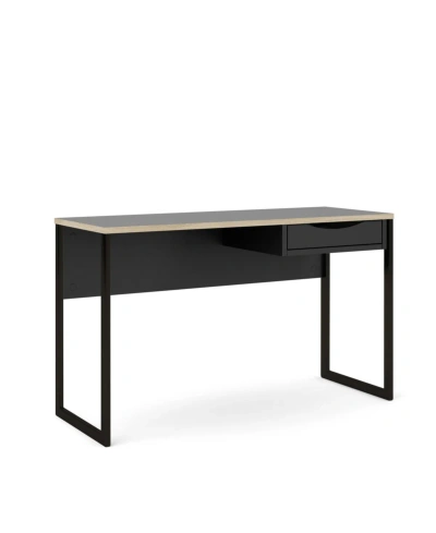 Tvilum 1 Drawer Desk In Black Matte,oak Structure