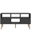 Tvilum 23.94" Wood 2 Drawer And 4 Shelf Tv Stand In Gray
