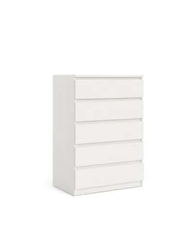 Tvilum 5 Drawer Chest In White Woodgrain
