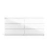 Tvilum 6 Drawer Double Dresser White High Gloss