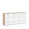 Tvilum 8 Drawer Double Dresser Oak Structure/white