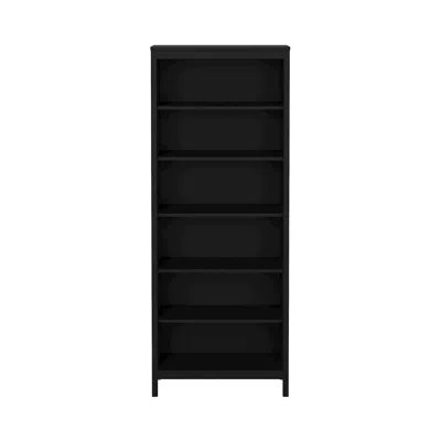 Tvilum Adjustable 6 Shelf Bookcase, Open Storage Home Office Bookshelf, Black Matte