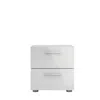 Tvilum Austin 2 Drawer Nightstand, Oak Structure/white High Gloss In White