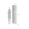 Tvilum Basic Tall Wide 5 Shelf Bookcase, White In White