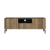 Tvilum Bergen Tv Stand With 2 Doors And 1 Drawer, Catania Oak / Matte Black In Brown