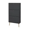 Tvilum Bodo 3 Drawer Shoe Storage Cabinet, Matte Grey In Gray