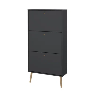 Tvilum Bodo 3 Drawer Shoe Storage Cabinet, Matte Grey In Gray