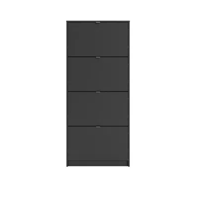 Tvilum Bright 4 Drawer Shoe Cabinet, Black Matte