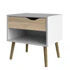 Tvilum Diana 1 Drawer Nightstand, White/oak Structure