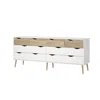 Tvilum Diana 8 Drawer Double Dresser, White/oak Structure