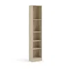 Tvilum Element Tall Narrow 5-shelf Office Bookcase, Oak Structure