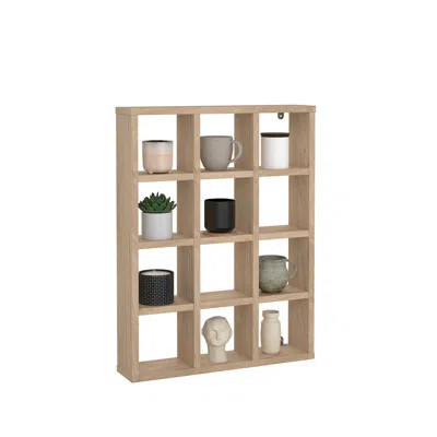 Tvilum Hyper 12 Cubby Wall Unit, Jackson Hickory
