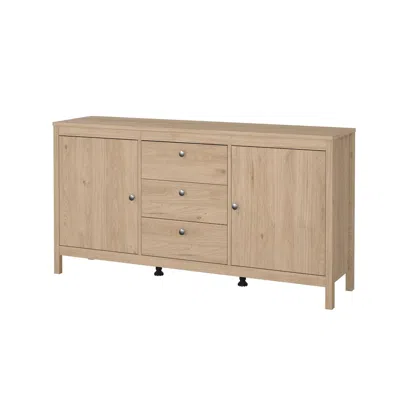 Tvilum Madrid 59-inch Wide 3-drawer And 2 Door Sideboard, Jackson Hickory In Neutral