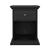 Tvilum North Nightstand 1 Drawer And Open Storage, Matte Black