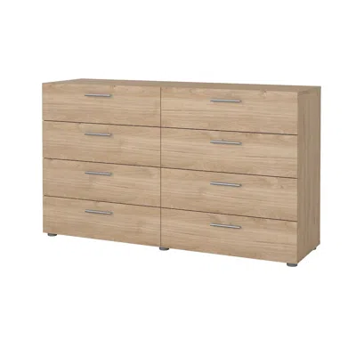 Tvilum Pepe 8 Drawer Double Dresser, Jackson Hickory